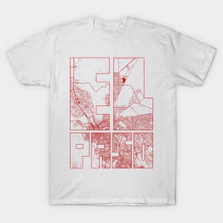 El Paso, USA City Map Typography - Oriental T-Shirt